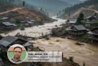 Ilustrasi: Bima Langganan Banjir, Pentingnya Literasi Bencana. Foto: Penulis/Zaki Akbar