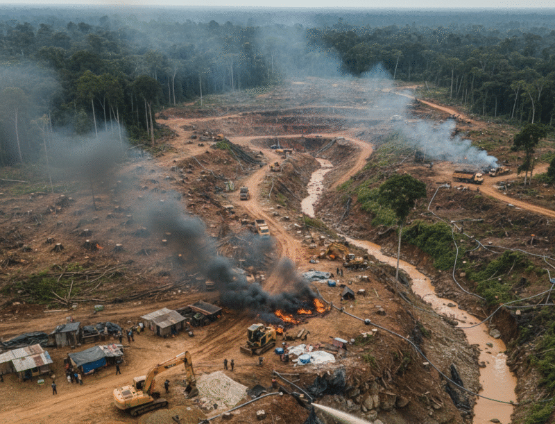 Ilustrasi AI: Kejahatan Lingkungan Hidup di NTB, Perusakan Hutan hingga Pertambangan Ilegal