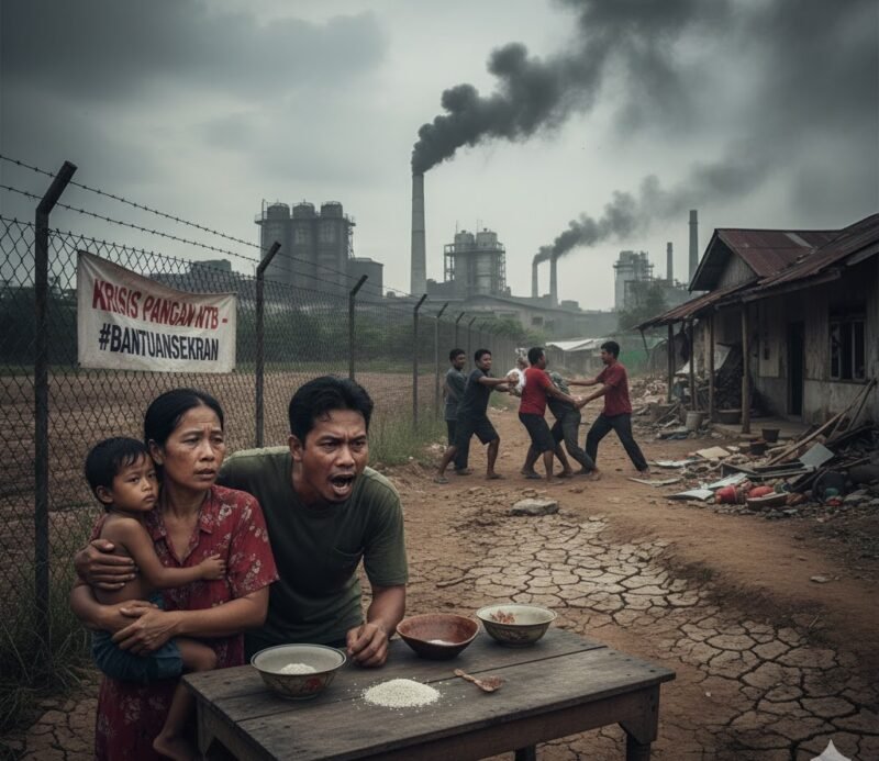 Ilustrasi AI: Tantangan ketahanan pangan di NTB.