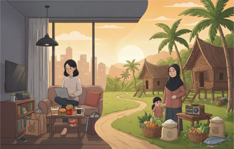 Ilustrasi: Makanan Jadi dan Rokok Dominasi Belanja Pangan 2025: Siapa yang Lebih Boros, Kota atau Desa?