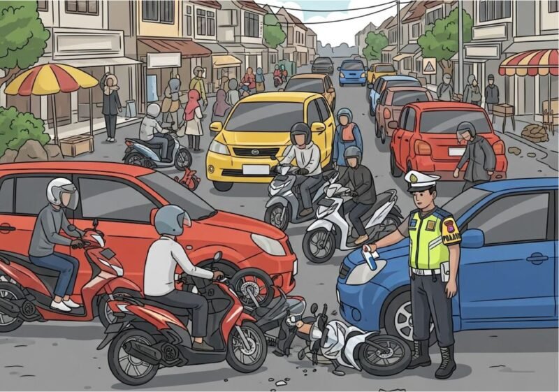 Ilustrasi: Titik Laka Lantas NTB, Kota Mataram Tertinggi, Disusul Lombok Barat dan Bima