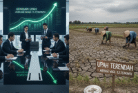 Ilustrasi AI: Upah pekerja sektor jasa keuangan di NTB meningkat namun sektor unggulan pertanian mendapat upah terendah.