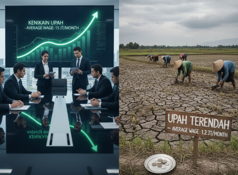 Ilustrasi AI: Upah pekerja sektor jasa keuangan di NTB meningkat namun sektor unggulan pertanian mendapat upah terendah.