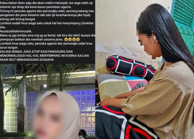 (Kiri) Tangkapan layar dari unggahan akun Facebook yang beredar. (Kanan) Kondisi Deni alisa Dea Lipa, Senin (10/11/2025). Foto: Dok. Istimewa