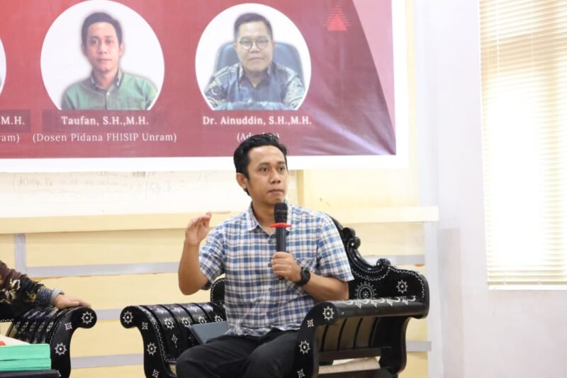 Taufan, Ahli Pidana Universitas Mataram, dalam Diskusi publik 
