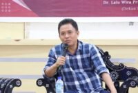 Akademisi hukum pidana Universitas Mataram, Dr. Syamsul Hidayat, S.H., M.H pada Diskusi publik 