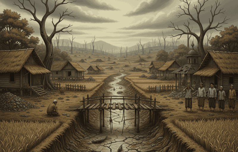 Ilustrasi: Retaknya Ikatan Manusia–Tuhan–Alam: Membaca Kembali Krisis Ekologi di Desa Pandan Indah