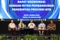 Badan Perencanaan Pembangunan Daerah Pemerintah Provinsi Nusa Tenggara Barat menggelar Rapat Koordinasi bersama Mitra Pembangunan. Hadir Gubernur NTB, Dr. Muhammad Iqbal, jajaran Bappeda NTB, OPD, BUMN, BUMD serta berbagai perwakilan organisasi masyarakat sipil dan swasta mitra pembangunan yang beroperasi di wilayah NTB. Foto: Yunita/LPW NTB
