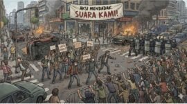 Ilustrasi: Demonstrasi dalam KUHP Baru, Tanpa Pemberitahuan dan Picu Keonaran Terancam 6 Bulan Penjara