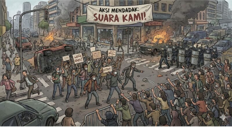 Ilustrasi: Demonstrasi dalam KUHP Baru, Tanpa Pemberitahuan dan Picu Keonaran Terancam 6 Bulan Penjara