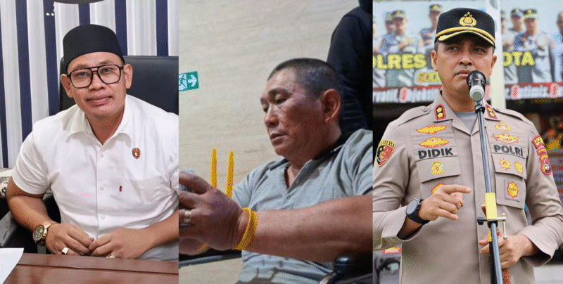 Sorot: Polisi dalam Pusaran Bandar Narkoba, Kasat hingga Kapolres Terlibat. Kiri (Mantan Kasat Narkoba Polres Bima Kota, AKP Maulangi), Tengah (Bandar Koko Erwin), Kanan (Mantan Kapolres Bima Kota, AKBP Didik Putra Kuncoro). Foto: Editor Narasio