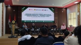 Focus Group Discussion (FGD) bertajuk “Meninjau Komitmen Mineral Kritis dalam Perjanjian Dagang AS-Indonesia terhadap Keadilan Ekologi dan Ekonomi Lokal.” Rabu (13/5/2026), Acara yang berlangsung di Aula Prof. Zainal Asikin, Fakultas Hukum, Ilmu Sosial, dan Ilmu Politik, Universitas Mataram. Foto : Dok. Istimewa