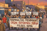 Ilustrasi : Kriminalitas Meningkat, Mahasiswa Desak Reformasi  Tubuh Polres Bima