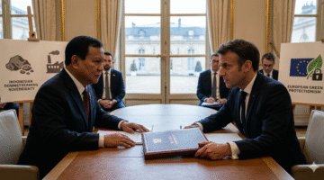 Pertemuan Bilateral di Paris dan Ketegangan IEU-CEPA Antara Kedaulatan Hilirisasi RI dan Proteksionisme Hijau Eropa. Foto: Ilustrasi Gemini AI