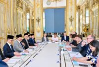 Presiden Republik Indonesia, Prabowo Subianto, melakukan pertemuan bilateral dengan Presiden Republik Prancis, Emmanuel Macron di Istana Élysée, Paris, pada Kamis, 28 Mei 2026. Foto: BPMI Setpres