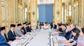 Presiden Republik Indonesia, Prabowo Subianto, melakukan pertemuan bilateral dengan Presiden Republik Prancis, Emmanuel Macron di Istana Élysée, Paris, pada Kamis, 28 Mei 2026. Foto: BPMI Setpres