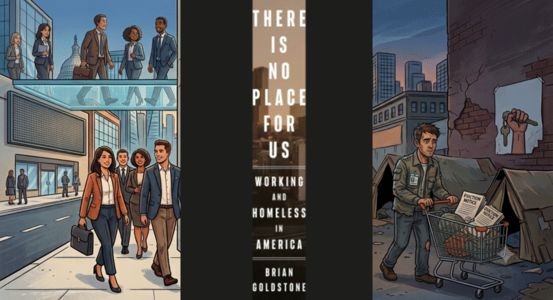 Buku There Is No Place for Us: Working and Homeless in America, by Brian Goldstone (Crown). Ilustrasi: Gemini AI