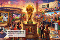 Piala Dunia, Memori Kolektif, dan Budaya Massa. Ilustrasi: Gemini AI. Foto: Muhammad Said (Penulis)
