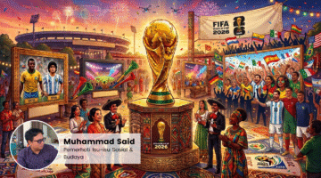 Piala Dunia, Memori Kolektif, dan Budaya Massa. Ilustrasi: Gemini AI. Foto: Muhammad Said (Penulis)