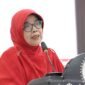 Prof. Dr. Hj. Rodliyah, S.H., M.H. pada Pidato Paripurna (Valedictory Lecture) bertajuk “Masa Depan Hukum Pidana dalam Penanggulangan Kekerasan Terhadap Perempuan” pada Kamis, 27 Agustus 2026, di Ruang Sidang Utama (Aula Prof. Zainal Asikin), Lantai 3 Gedung A FHISIP Unram. Foto: Baiq Nurul/Sorot Kamera
