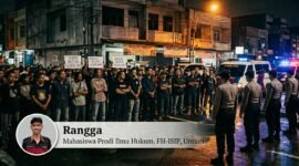 Ketika Jalan Diblokir, Kepercayaan Publik Terhadap APH Dipertaruhkan. Foto: Ilustrasi Gemini AI