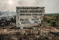 Sanksi Denda dan Pemulihan Lingkungan di Indonesia Hanya Jadi Macan Kertas. Foto: Ilustrasi Gemini AI