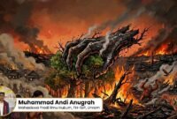 Kejahatan Ekologis, Membedah Tragedi KARHUTLA dan Moral Hukum Lingkungan Indonesia. Ilustrasi : Gemini.AI